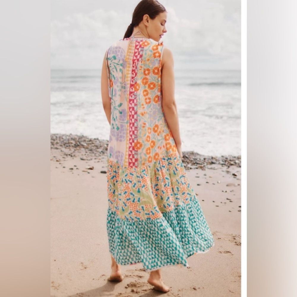 Anthropologie Ellen Merchant Shoulder-Tie Buttondown Dress Size XXS - Picture 2 of 16